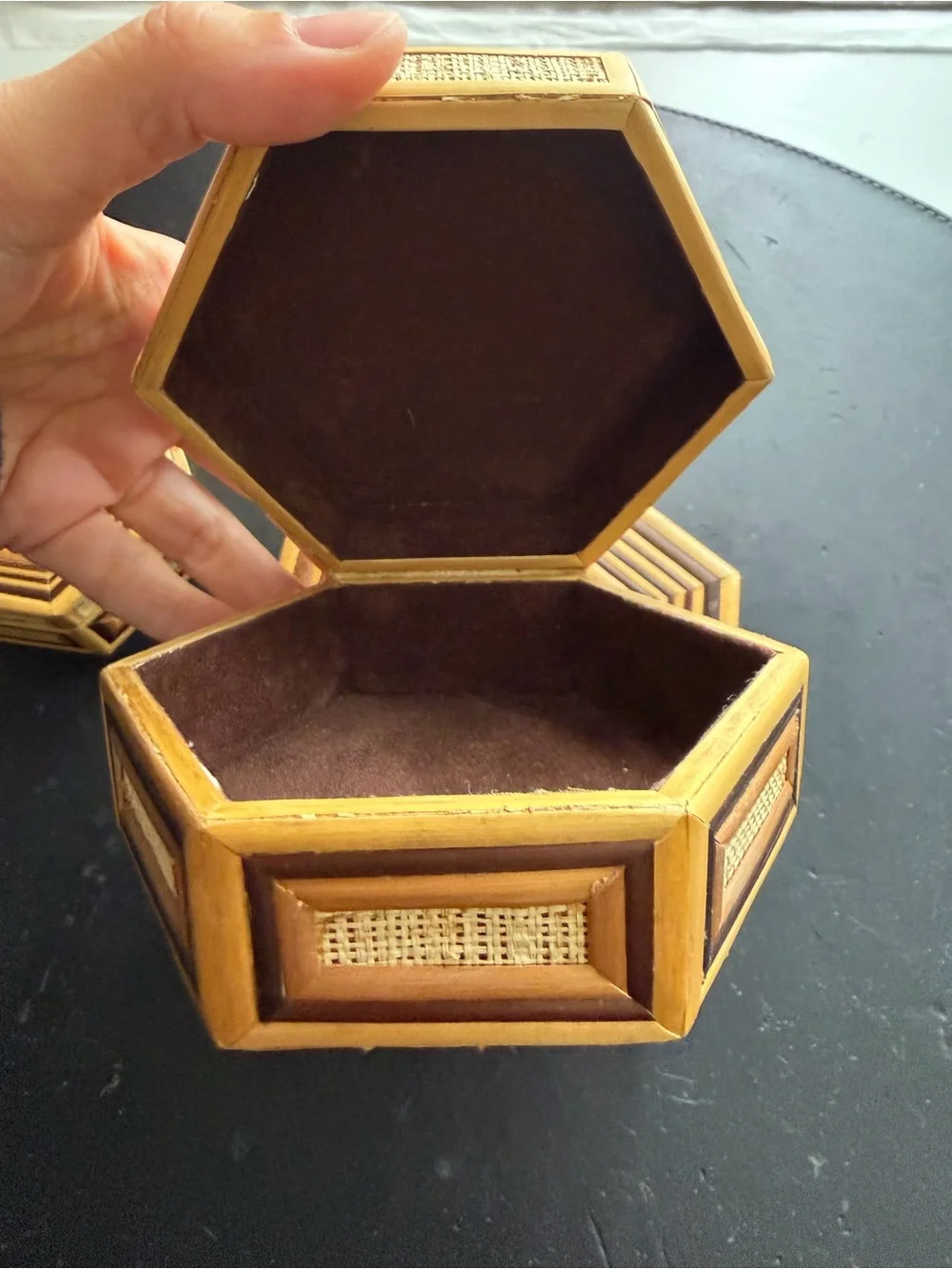 Vintage Boho Stacking Trinket Boxes Set of 3